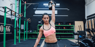 A woman doing crossfit.