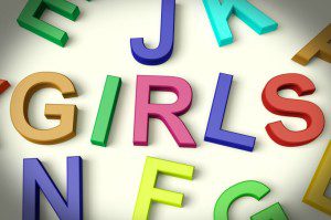 Girls Written In Multicolored Plastic Kids Letters