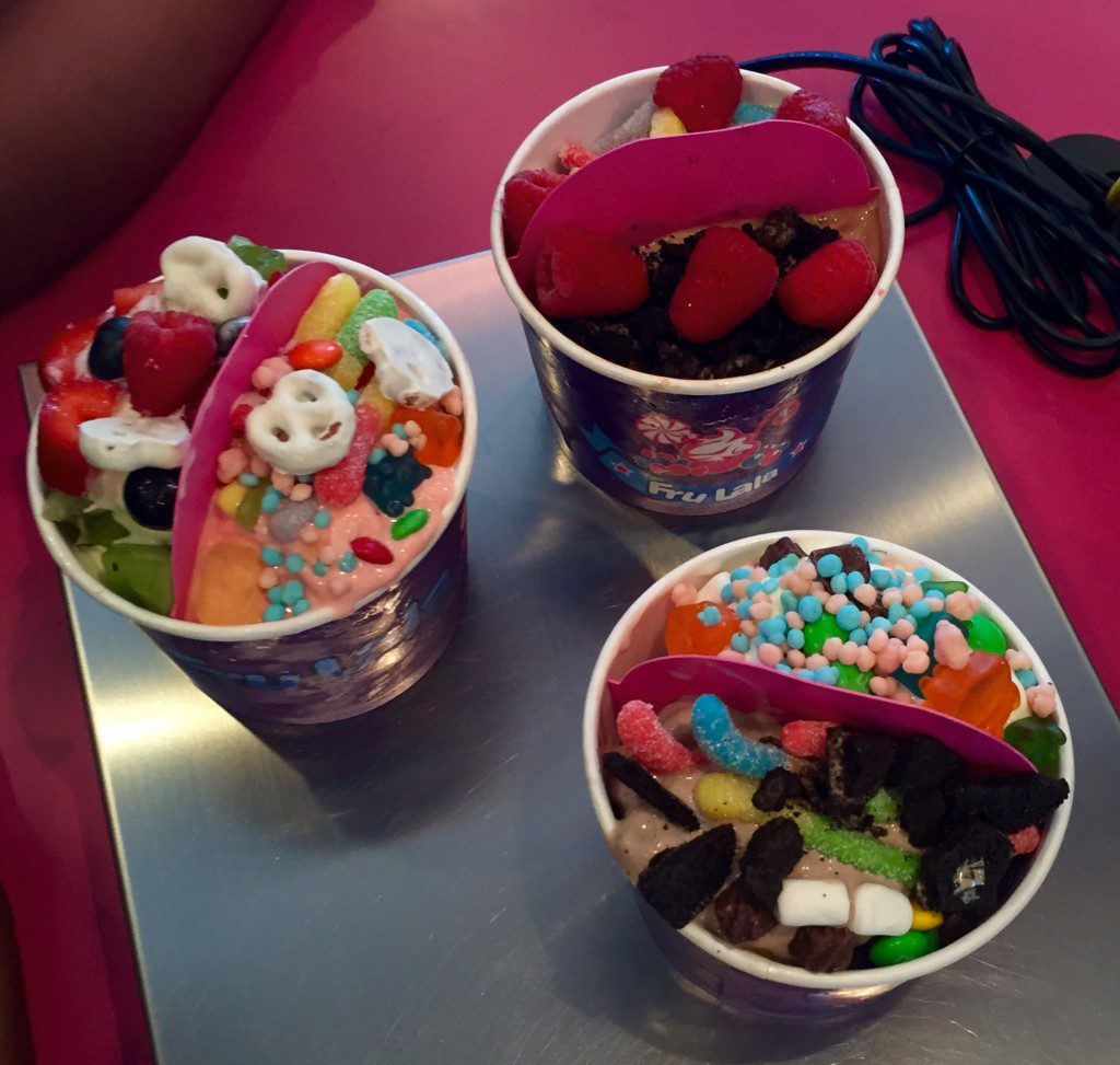 It's hard to choose between all the flavors and toppings...so why not taste it all!
