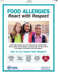 http://www.foodallergy.org/food-allergy-awareness-week Check out the resources, which include this printable poster.