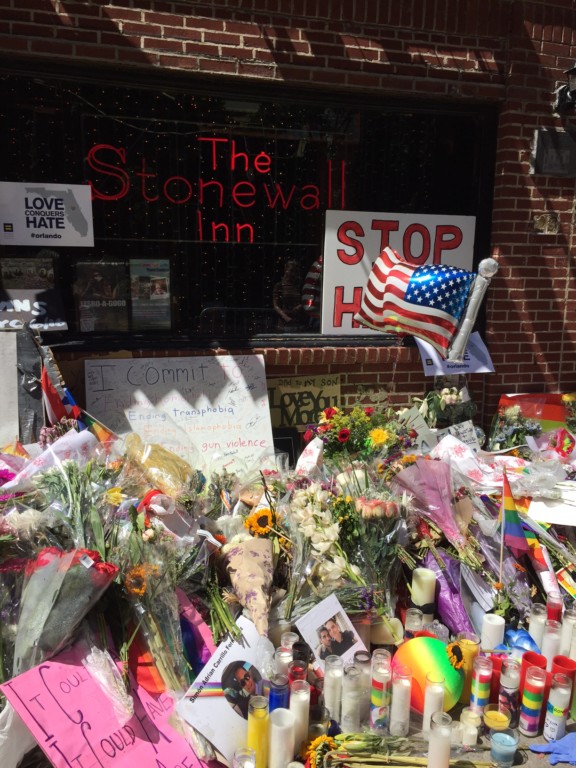 The Stonewall Inn four days after the Pulse Nightclub attack.