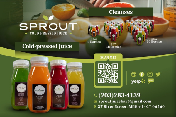 An ad for Sprout Juicery.