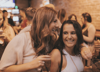 Women in a college bar.