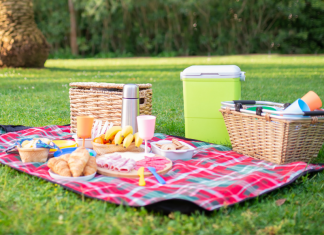 A picnic set up.