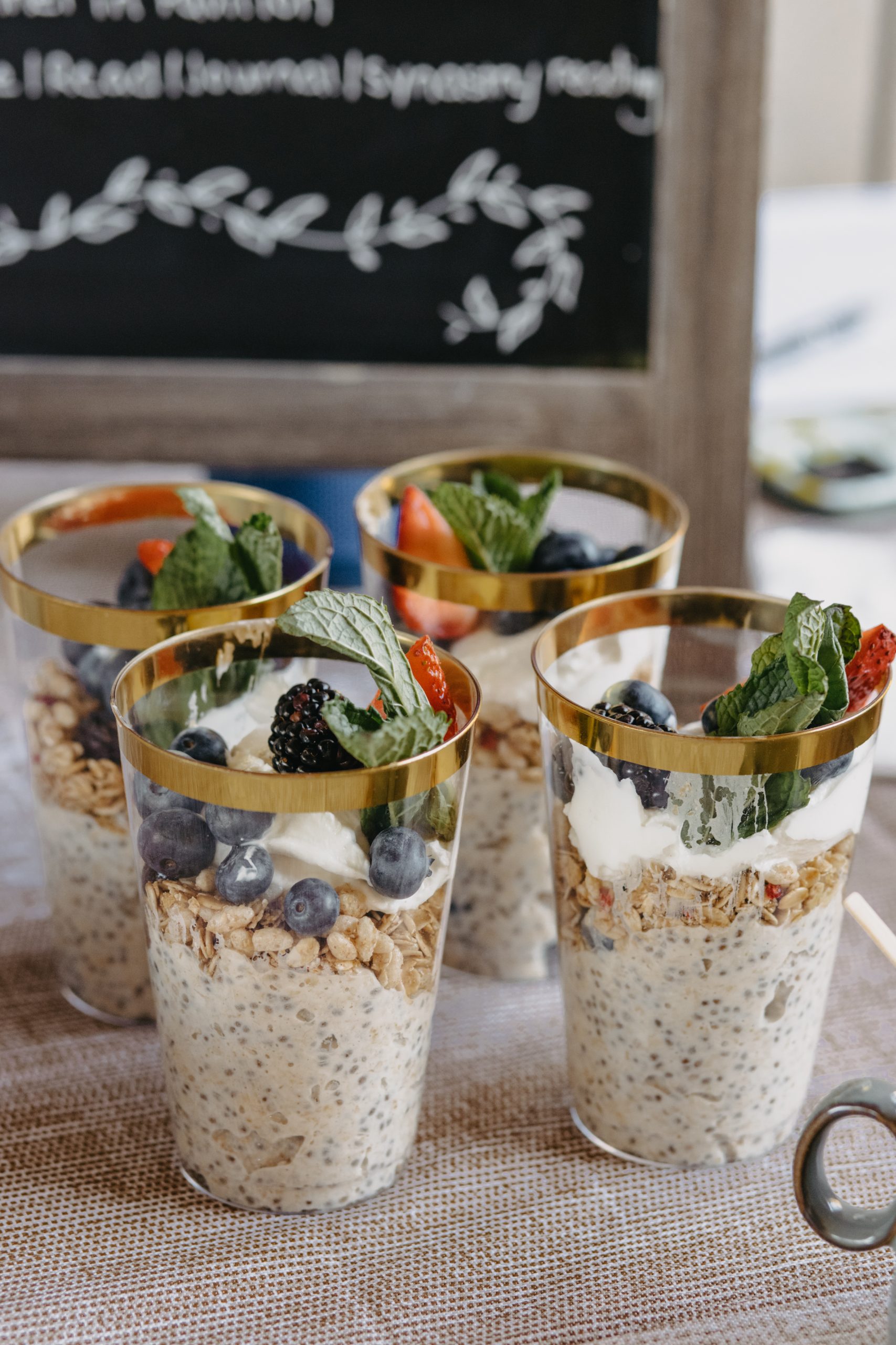Healthy eating cups.